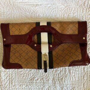 Vintage L.A.M.B. Gwen Stefani Carlisle Lipstick Convertible Clutch Leather/PVC